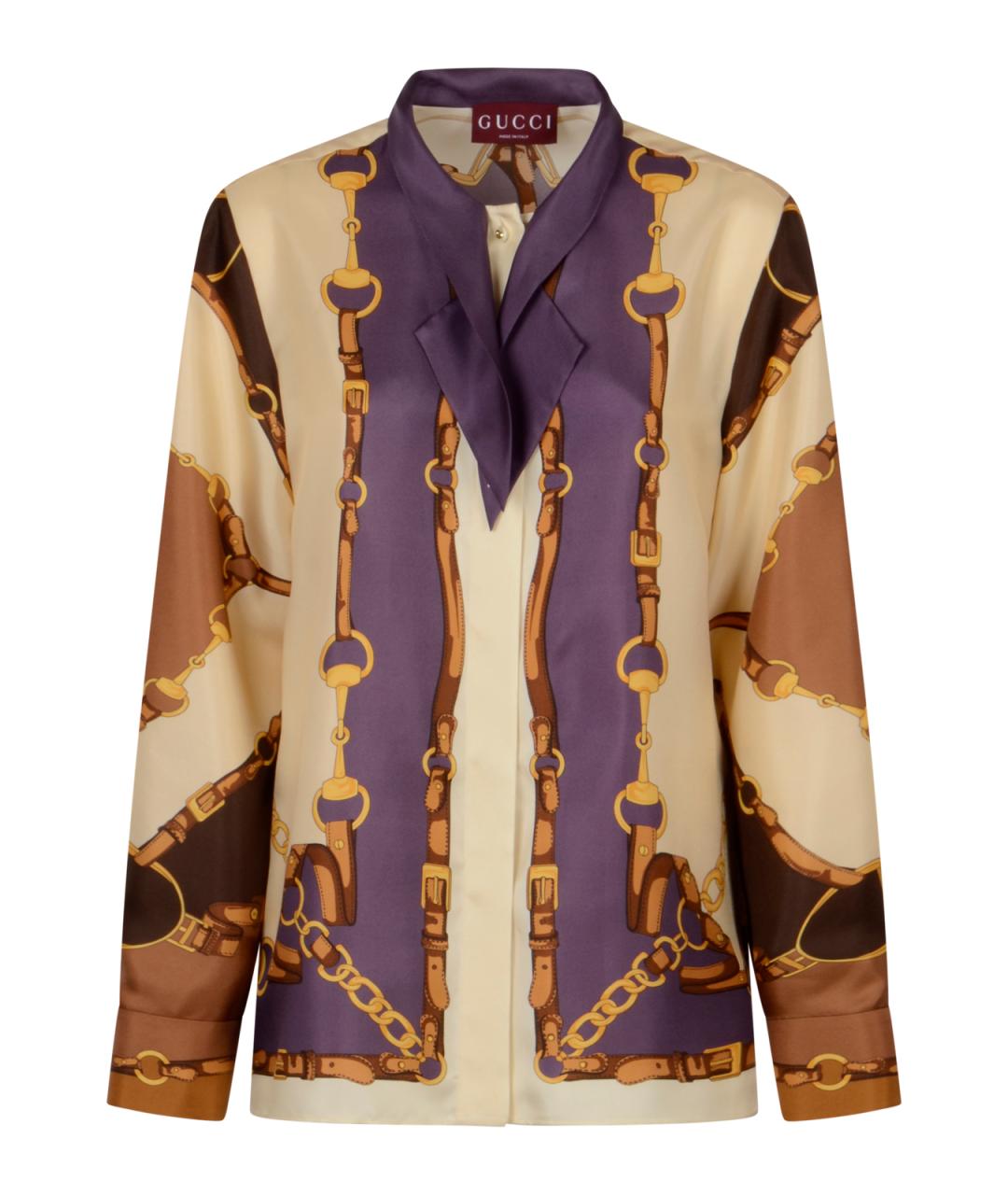 GUCCI Мульти шелковая рубашка, фото 1