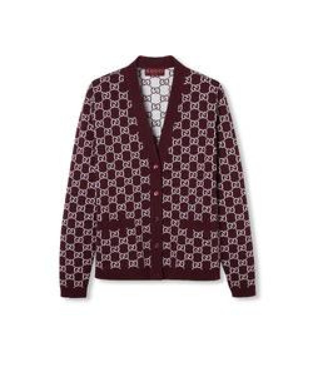 GUCCI Бордовый шерстяной джемпер / свитер, фото 4