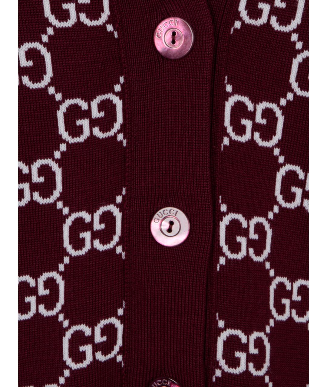 GUCCI Бордовый шерстяной джемпер / свитер, фото 3