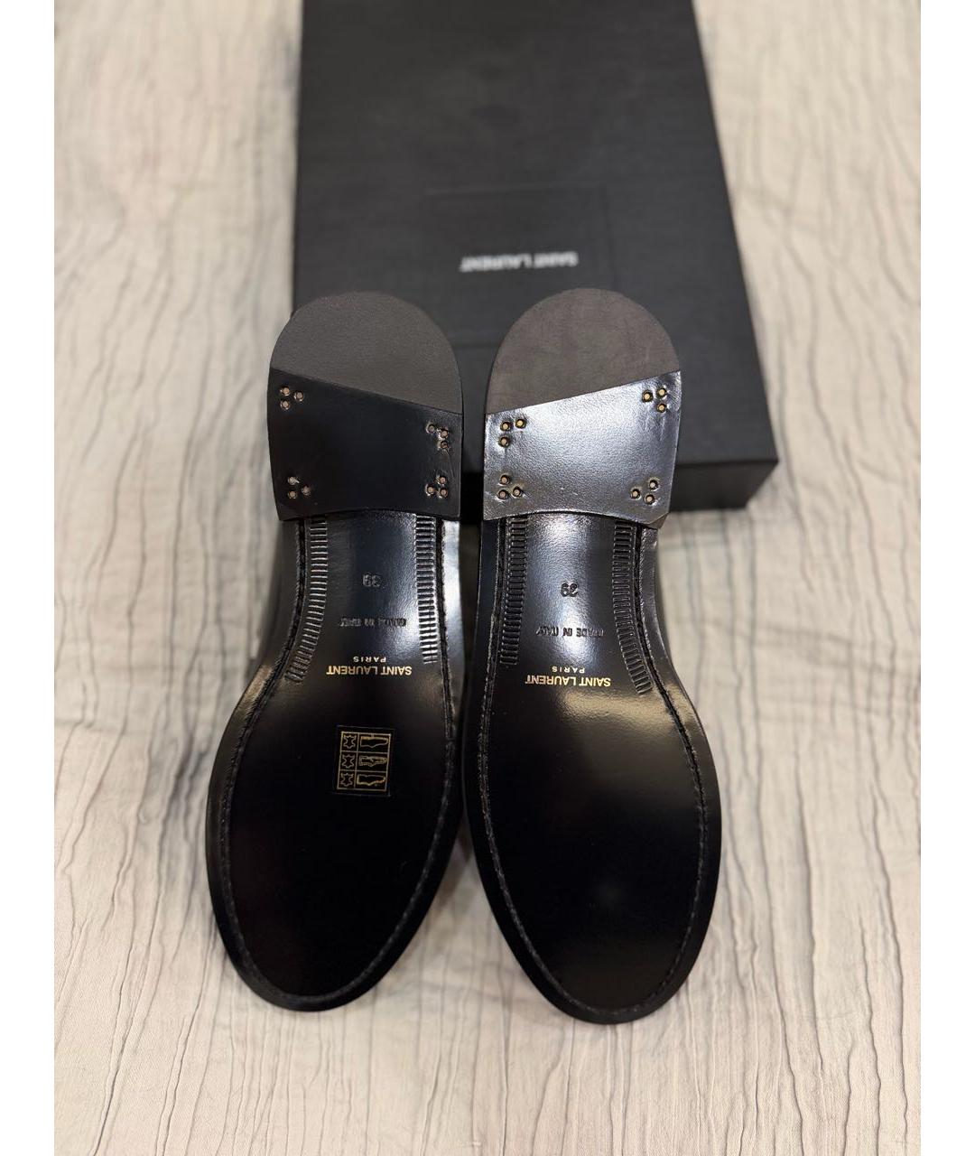 SAINT LAURENT Черные кожаные лоферы, фото 3
