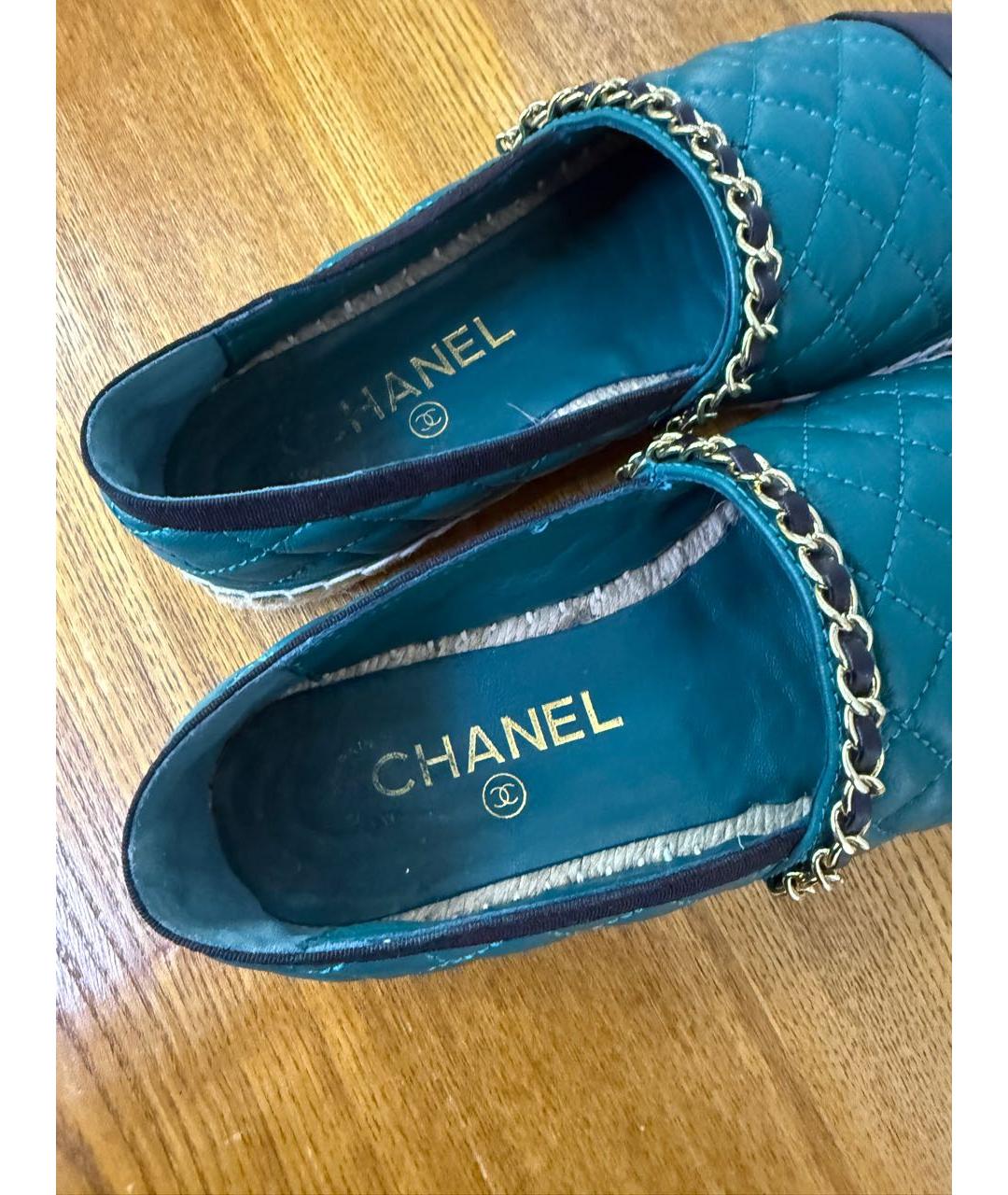 CHANEL Зеленые кожаные эспадрильи, фото 6