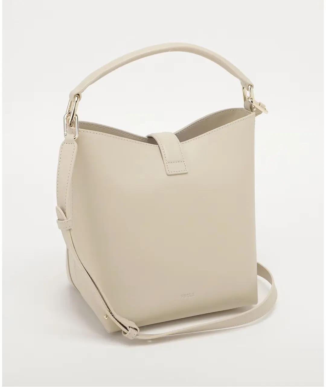 FURLA Бежевая кожаная сумка через плечо, фото 2