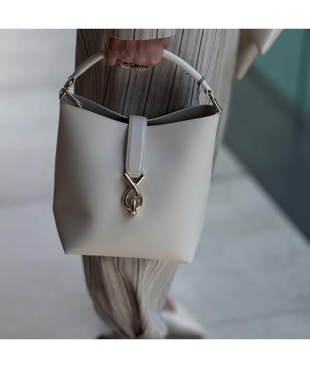 FURLA Бежевая кожаная сумка через плечо, фото 5