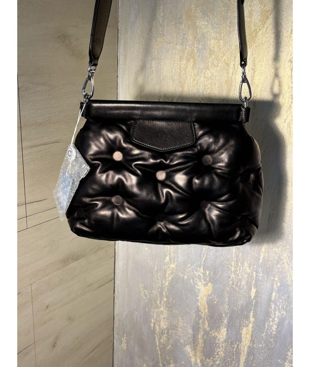 MAISON MARGIELA Черная сумка тоут из лакированной кожи, фото 3