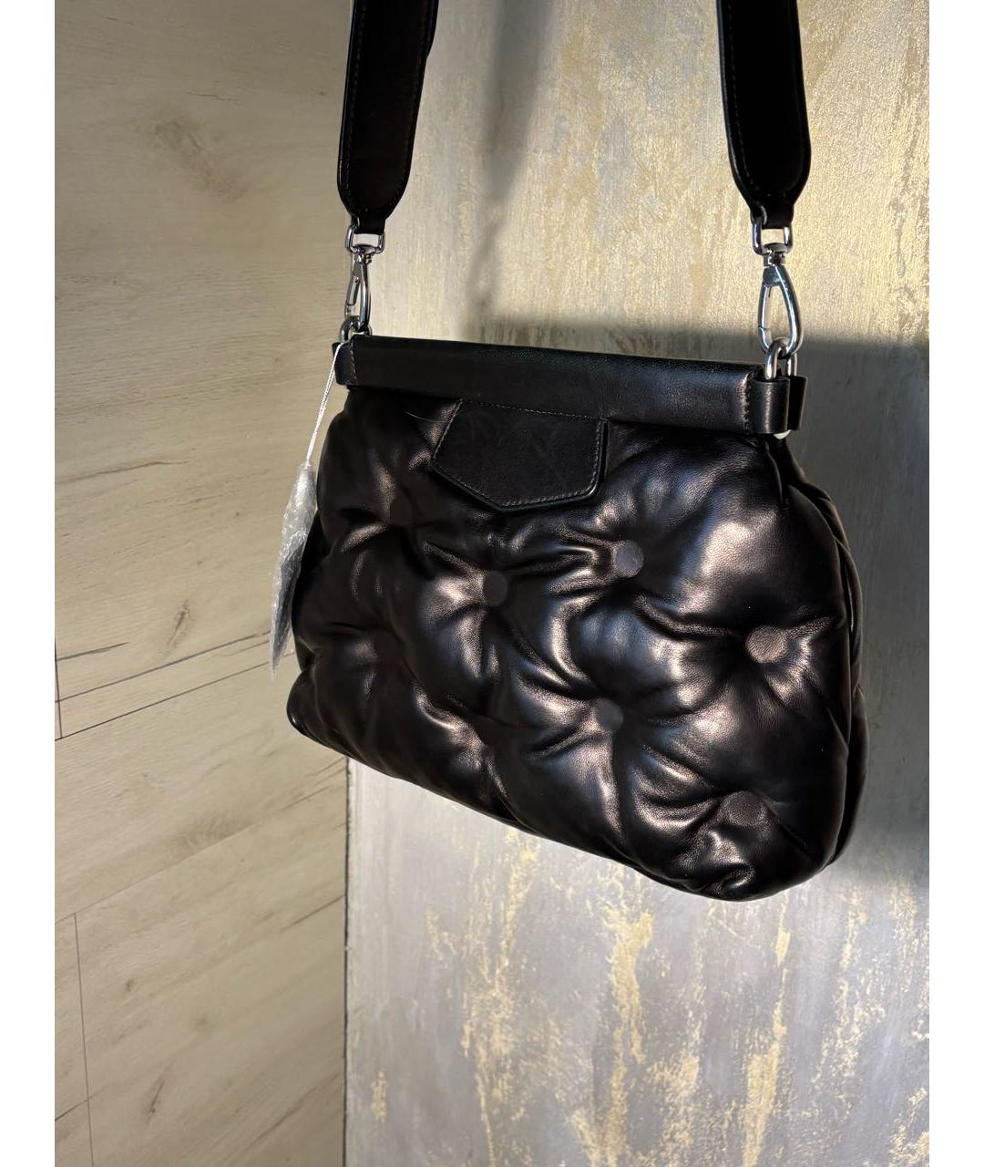 MAISON MARGIELA Черная сумка тоут из лакированной кожи, фото 2