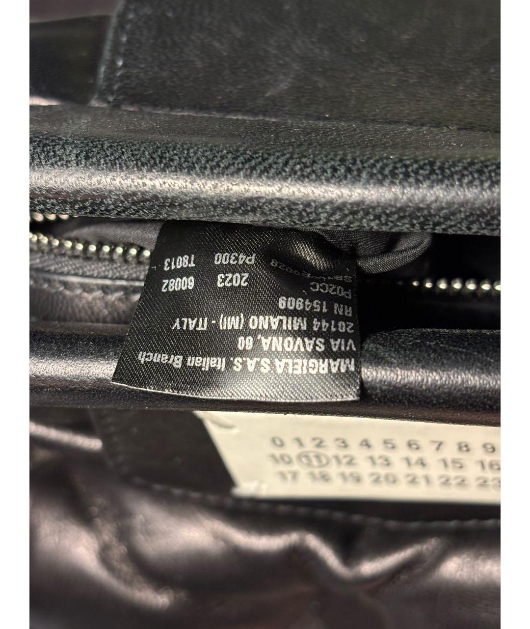 MAISON MARGIELA Черная сумка тоут из лакированной кожи, фото 5