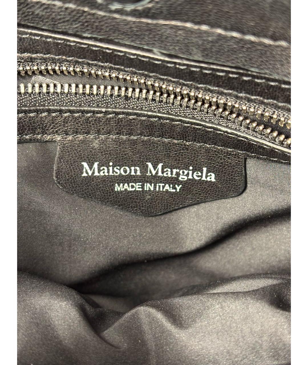 MAISON MARGIELA Черная сумка тоут из лакированной кожи, фото 4