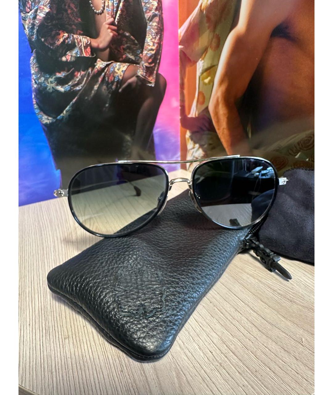 CHROME HEARTS Синие металлические солнцезащитные очки, фото 4