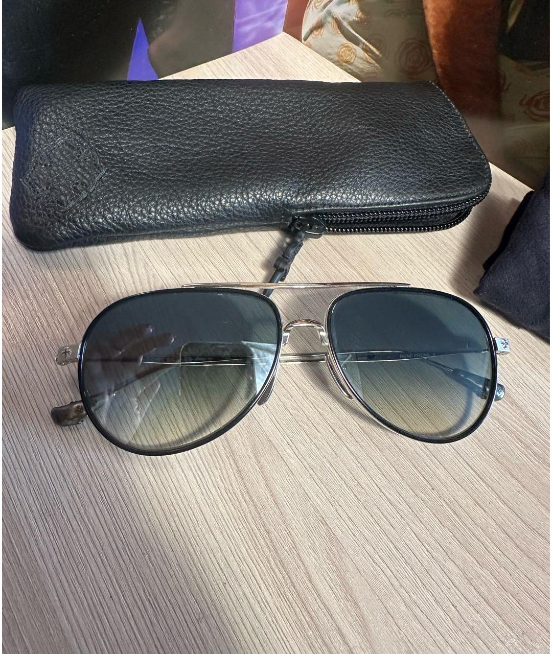 CHROME HEARTS Синие металлические солнцезащитные очки, фото 7