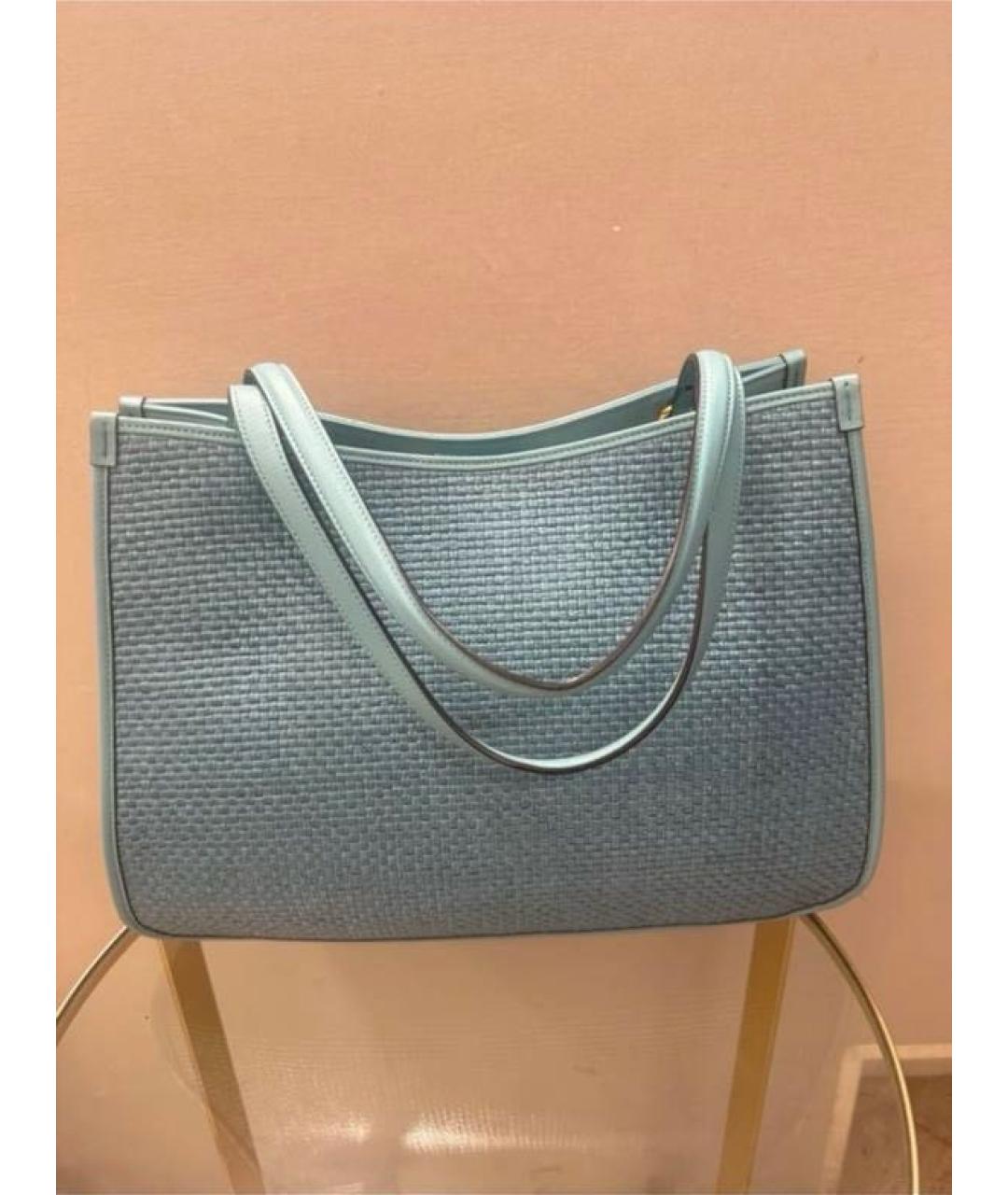 GUCCI Голубая хлопковая сумка тоут, фото 2
