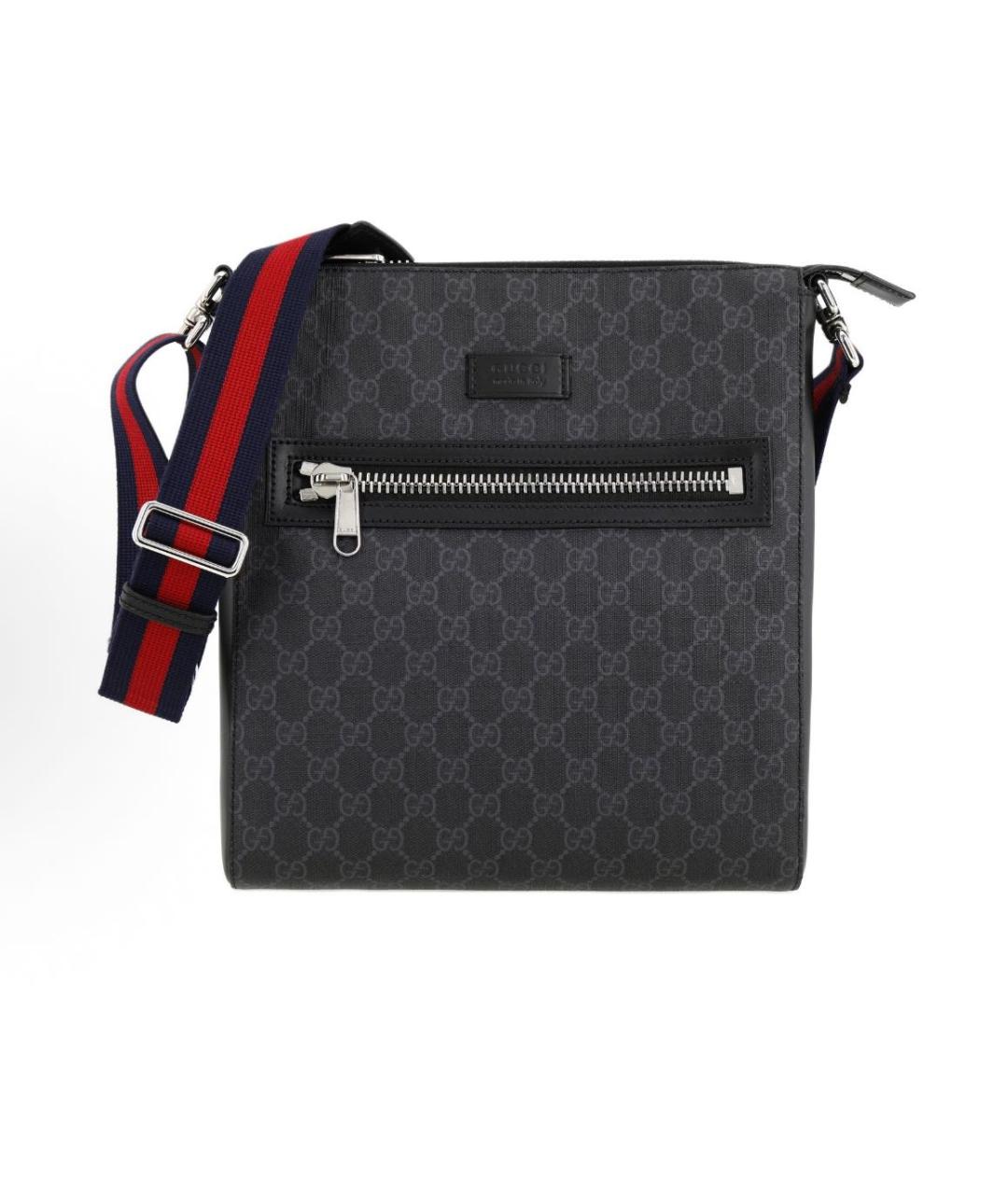 GUCCI Антрацитовая кожаная сумка на плечо, фото 9