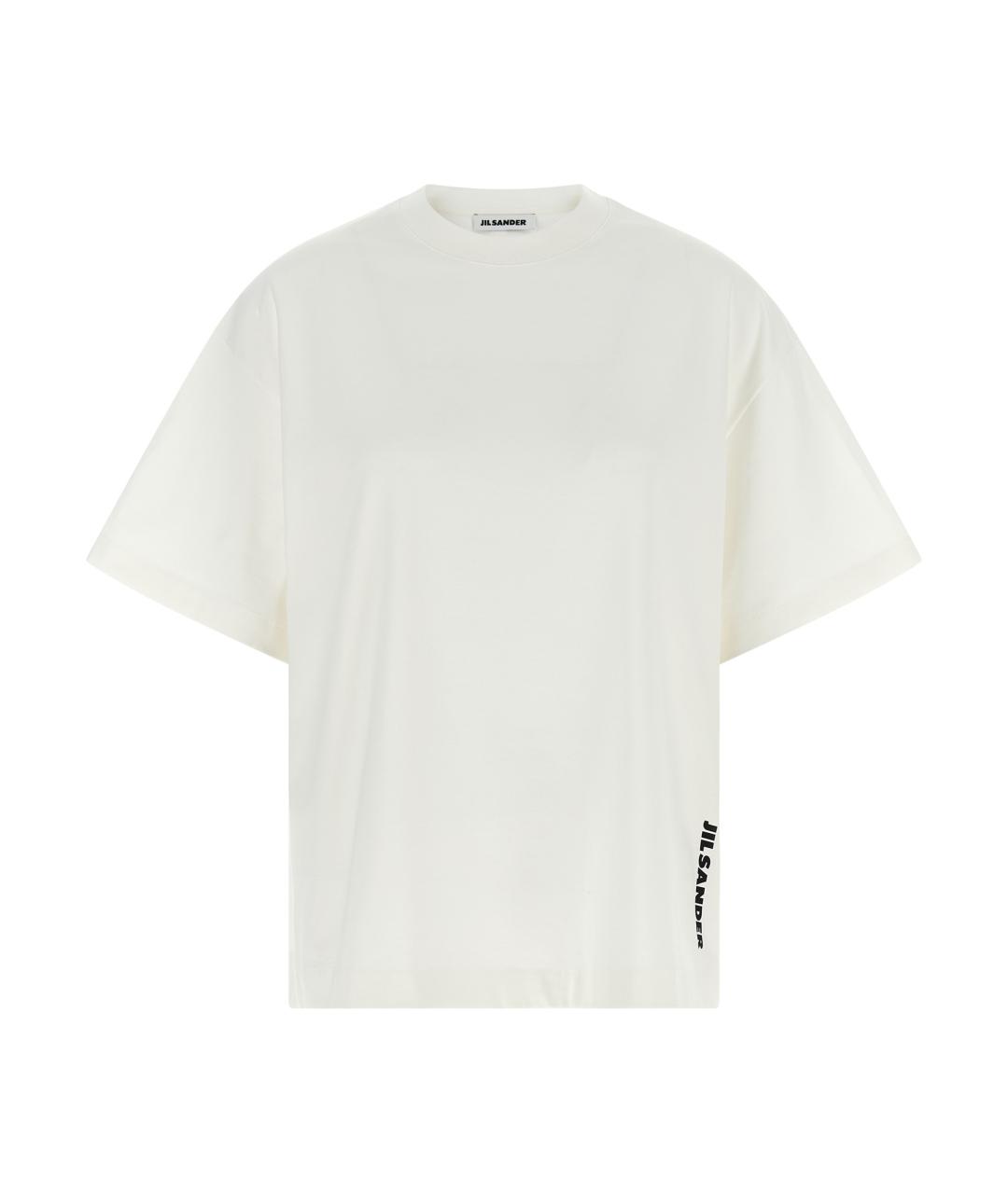JIL SANDER Белая хлопковая футболка, фото 1