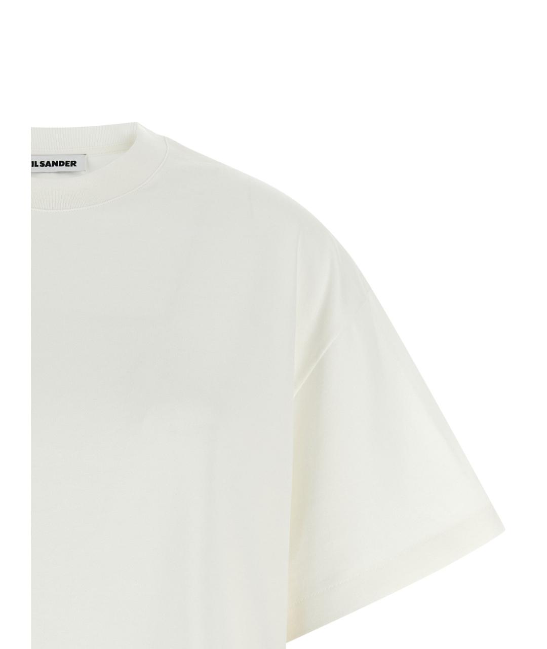 JIL SANDER Белая хлопковая футболка, фото 3
