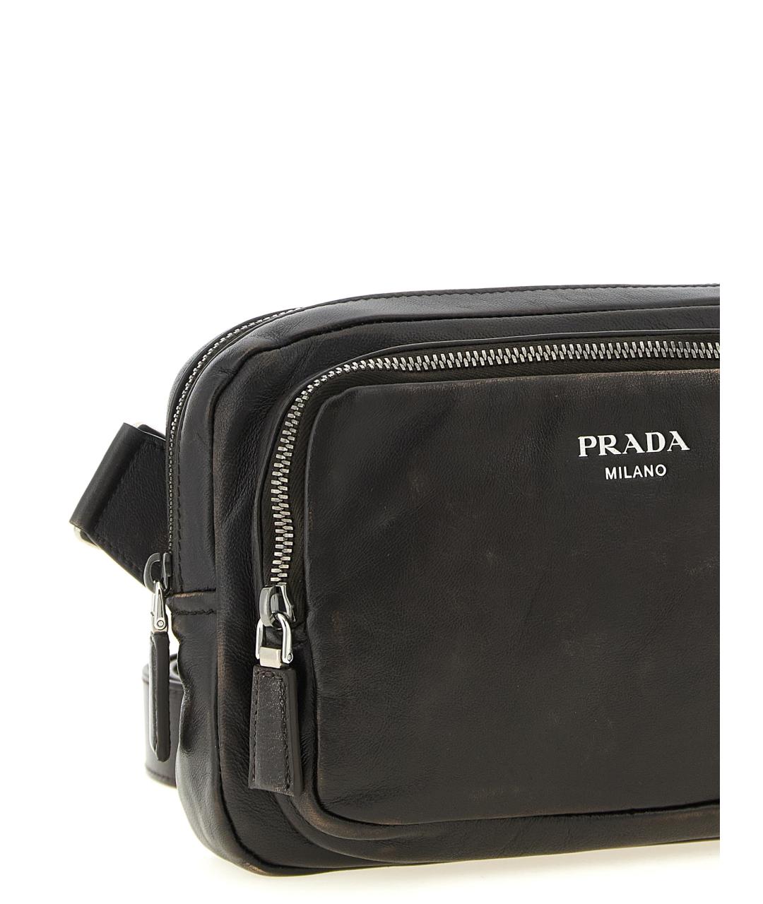 PRADA Коричневая кожаная поясная сумка, фото 3