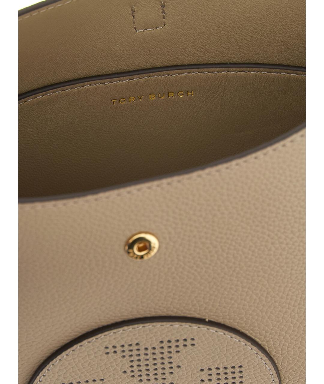 TORY BURCH Бежевая кожаная сумка через плечо, фото 4