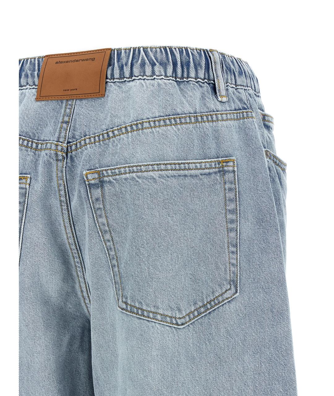 ALEXANDER WANG Голубые хлопковые прямые джинсы, фото 4