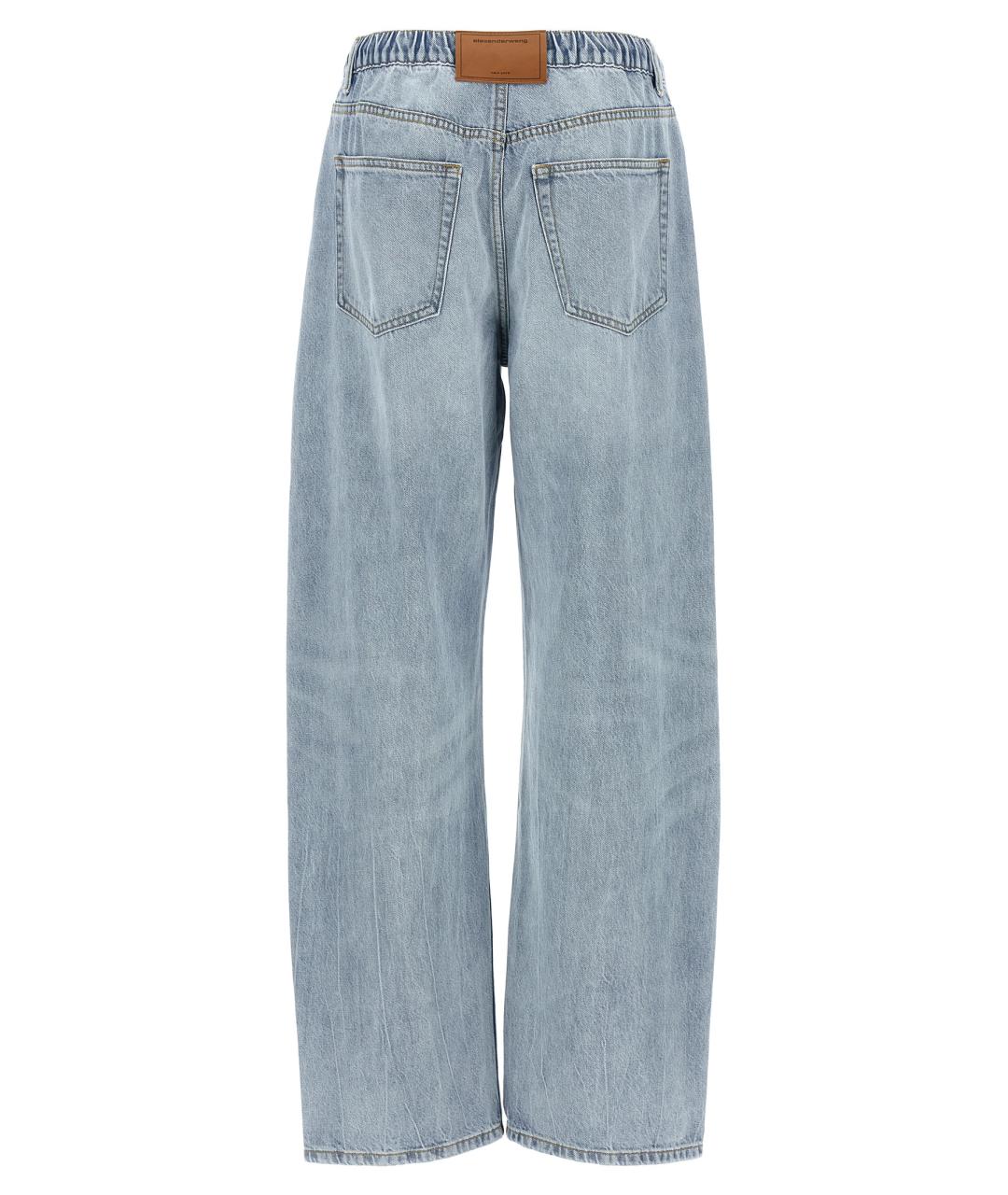 ALEXANDER WANG Голубые хлопковые прямые джинсы, фото 2
