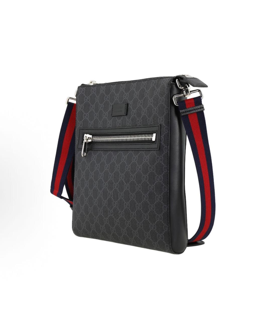 GUCCI Антрацитовая кожаная сумка через плечо, фото 2