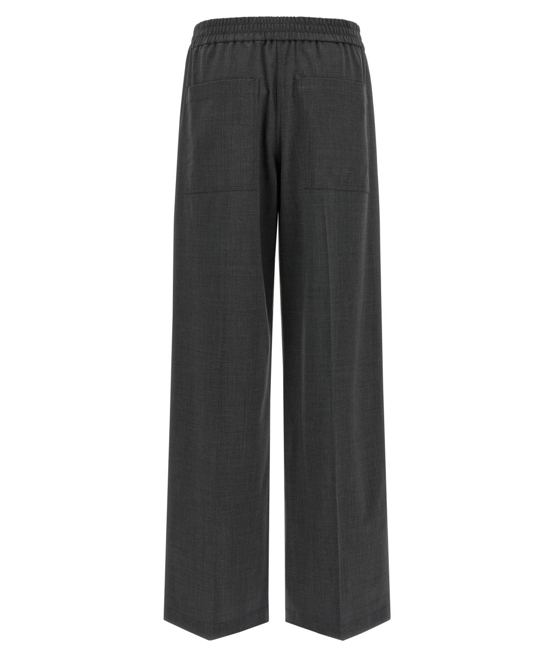 BRUNELLO CUCINELLI Серые шерстяные брюки широкие, фото 2