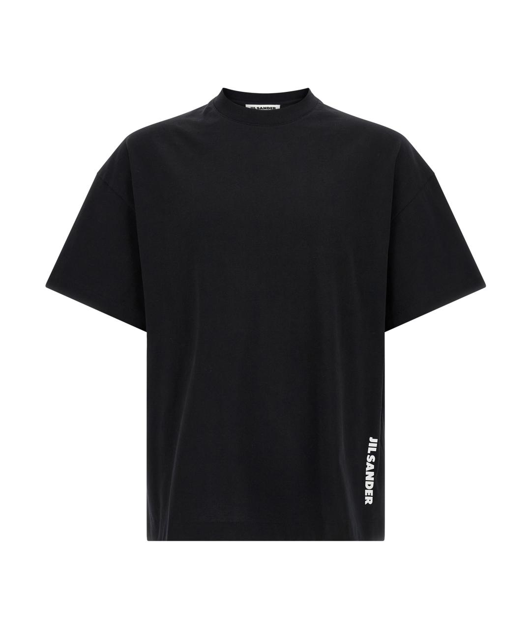 JIL SANDER Черная хлопковая футболка, фото 1