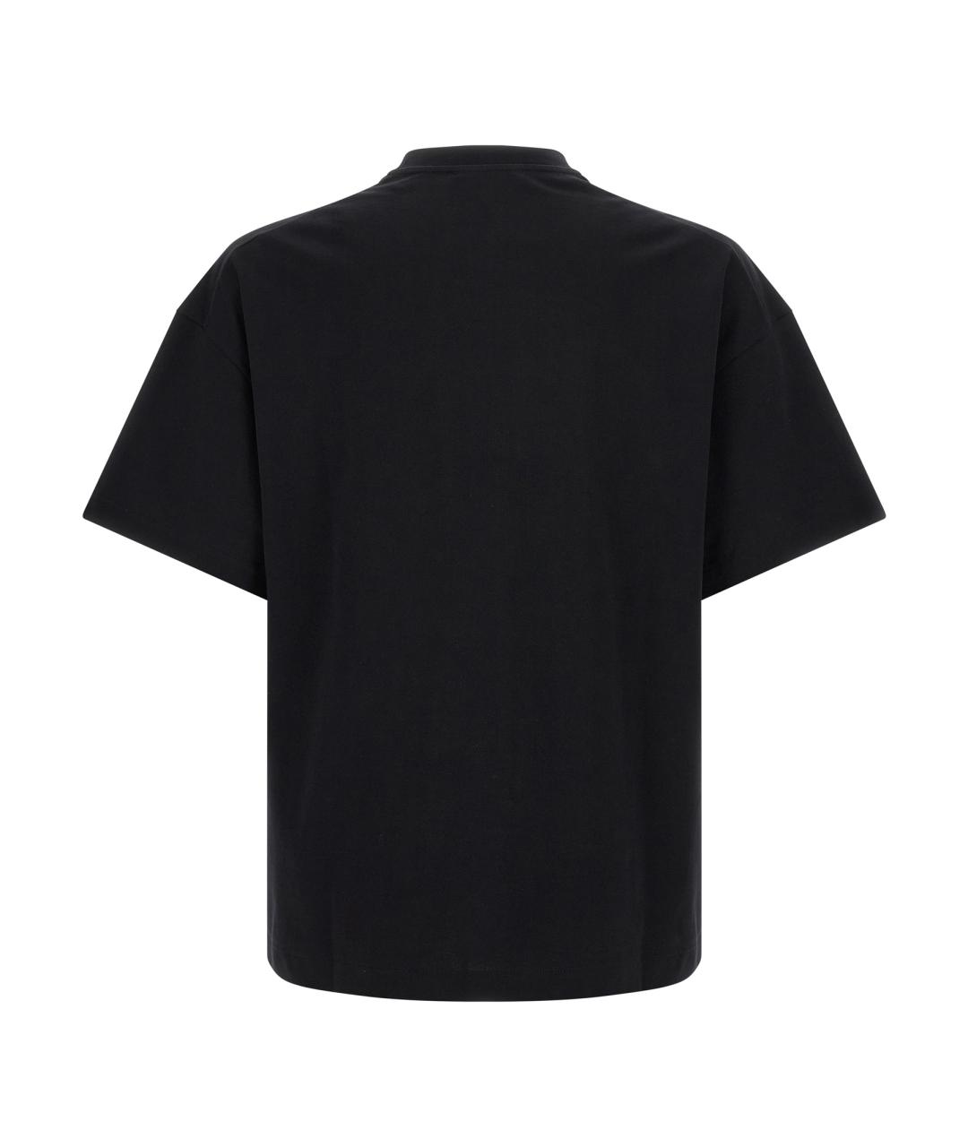 JIL SANDER Черная хлопковая футболка, фото 2