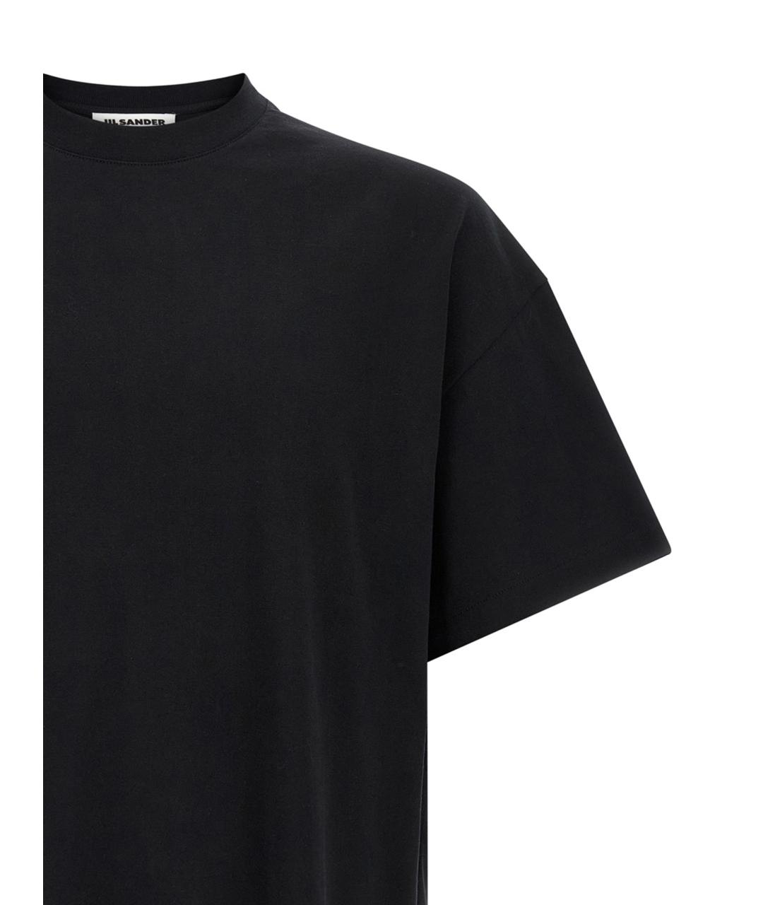 JIL SANDER Черная хлопковая футболка, фото 3