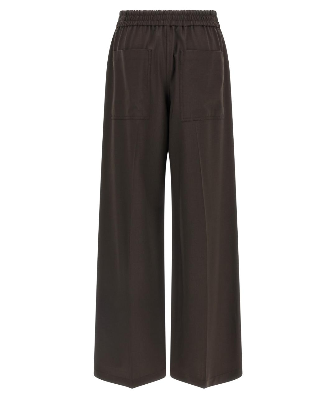 BRUNELLO CUCINELLI Коричневые шерстяные брюки широкие, фото 2
