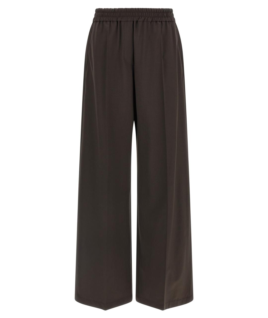 BRUNELLO CUCINELLI Коричневые шерстяные брюки широкие, фото 1