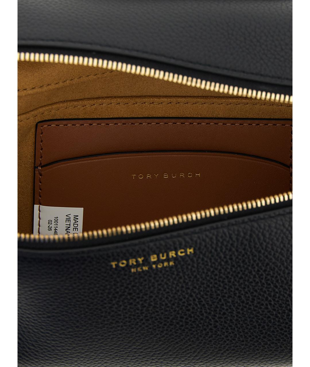 TORY BURCH Черная кожаная сумка через плечо, фото 4