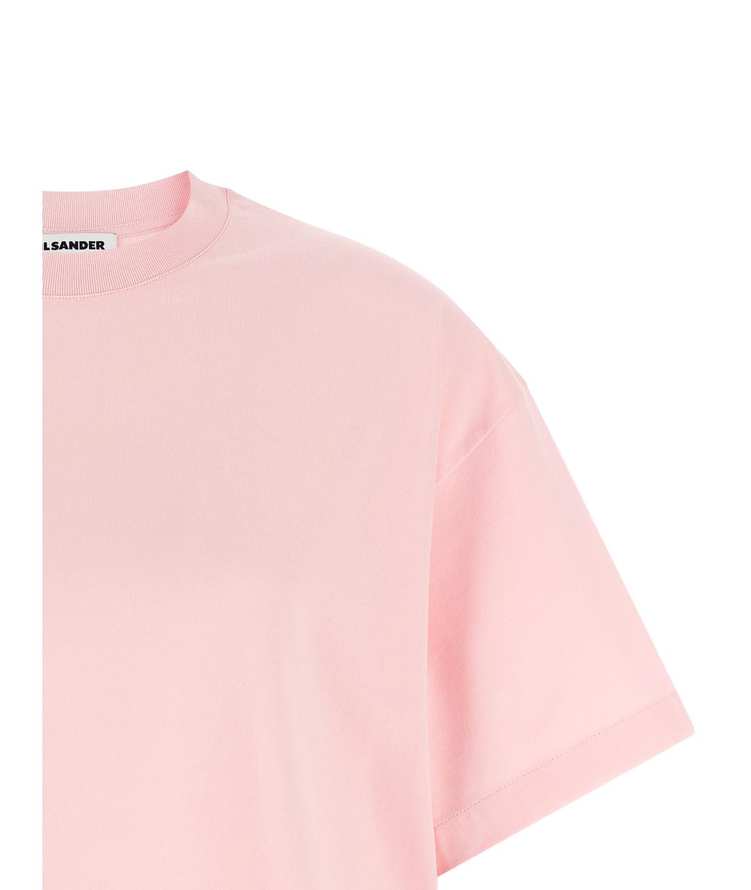 JIL SANDER Розовая хлопковая футболка, фото 3