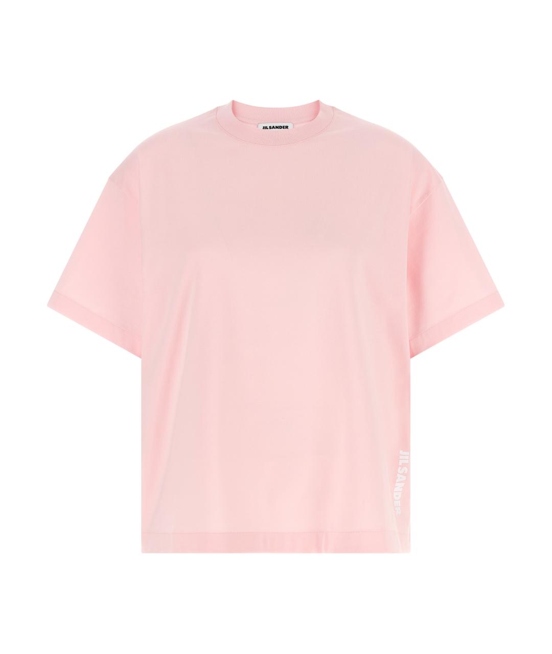 JIL SANDER Розовая хлопковая футболка, фото 1