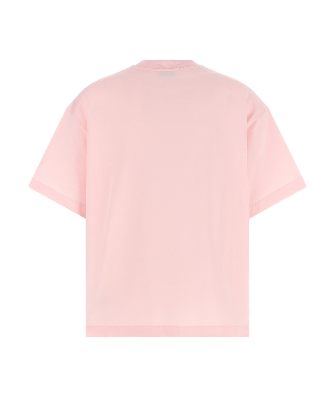JIL SANDER Розовая хлопковая футболка, фото 2