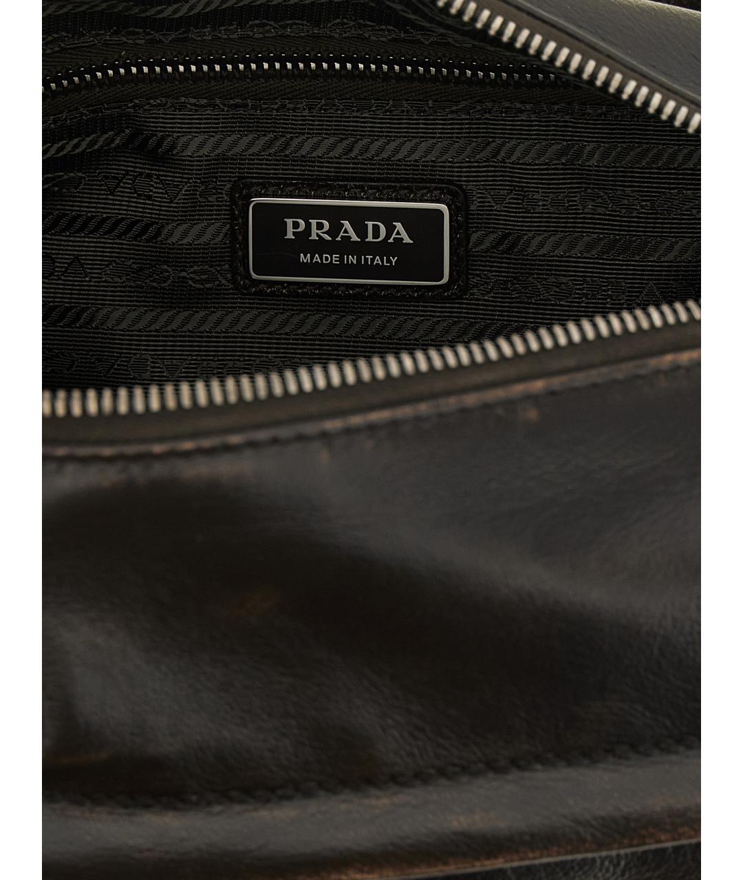 PRADA Коричневая кожаная сумка на плечо, фото 4
