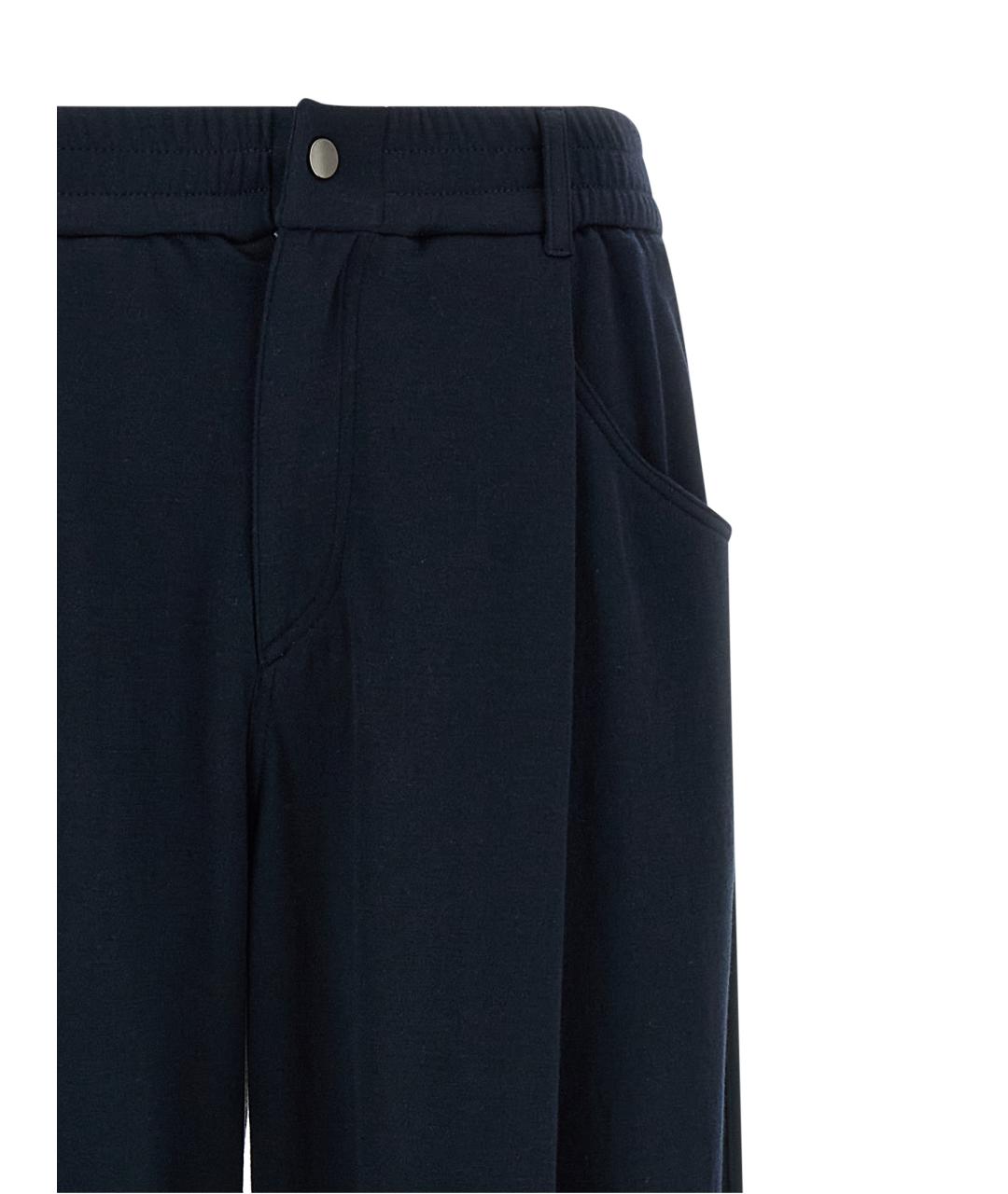 BRUNELLO CUCINELLI Темно-синие хлопковые брюки широкие, фото 3