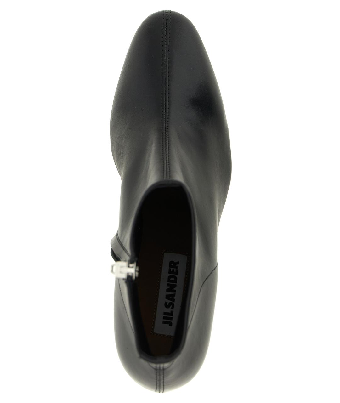 JIL SANDER Черные кожаные ботильоны, фото 4
