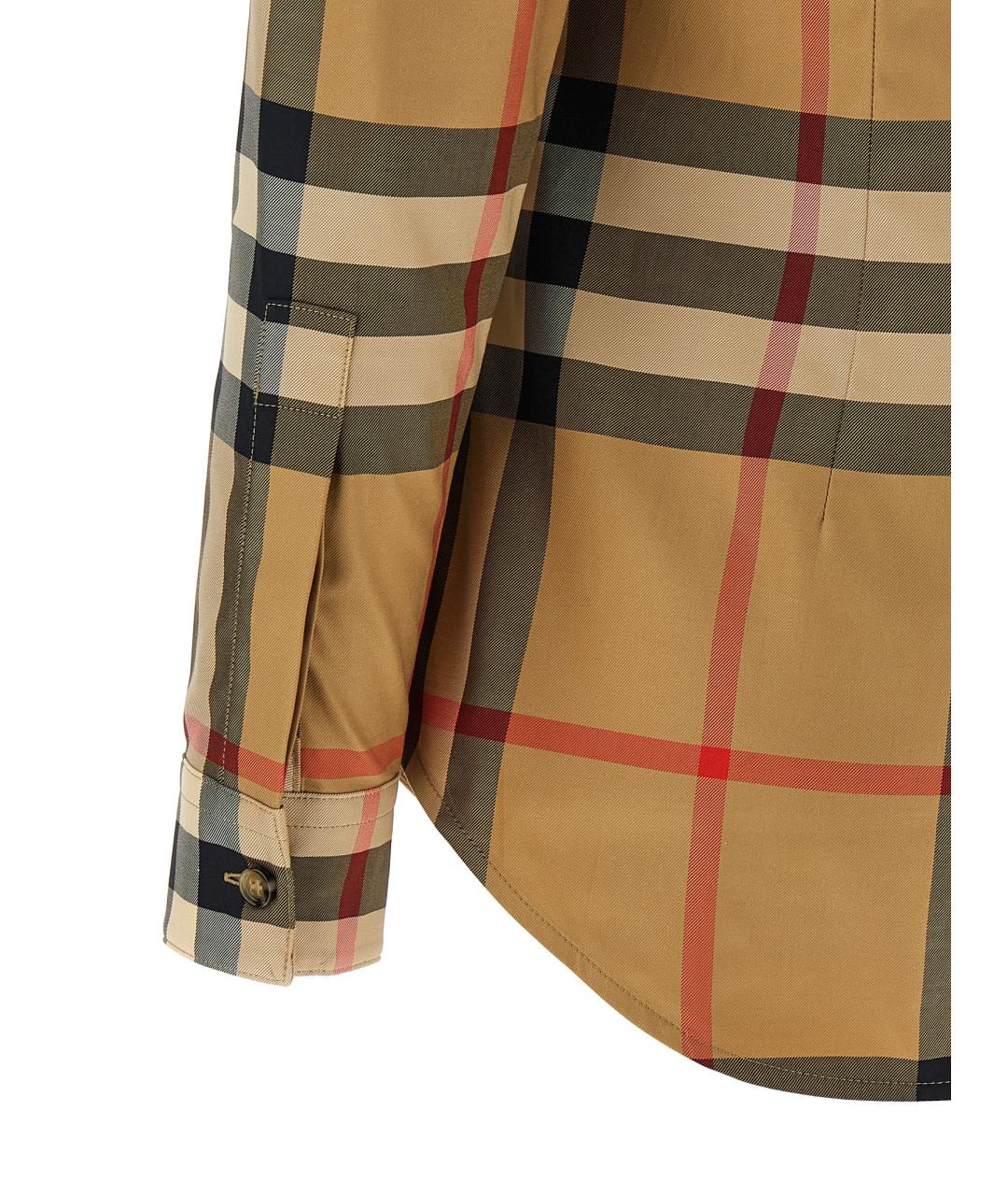 BURBERRY Бежевая хлопковая рубашка, фото 4