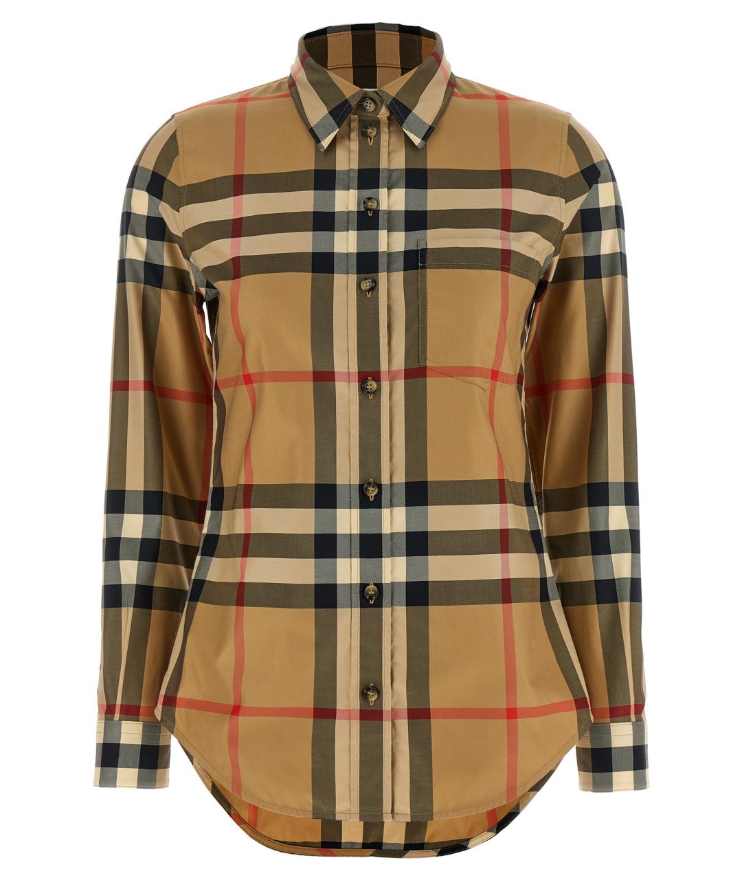 BURBERRY Бежевая хлопковая рубашка, фото 1