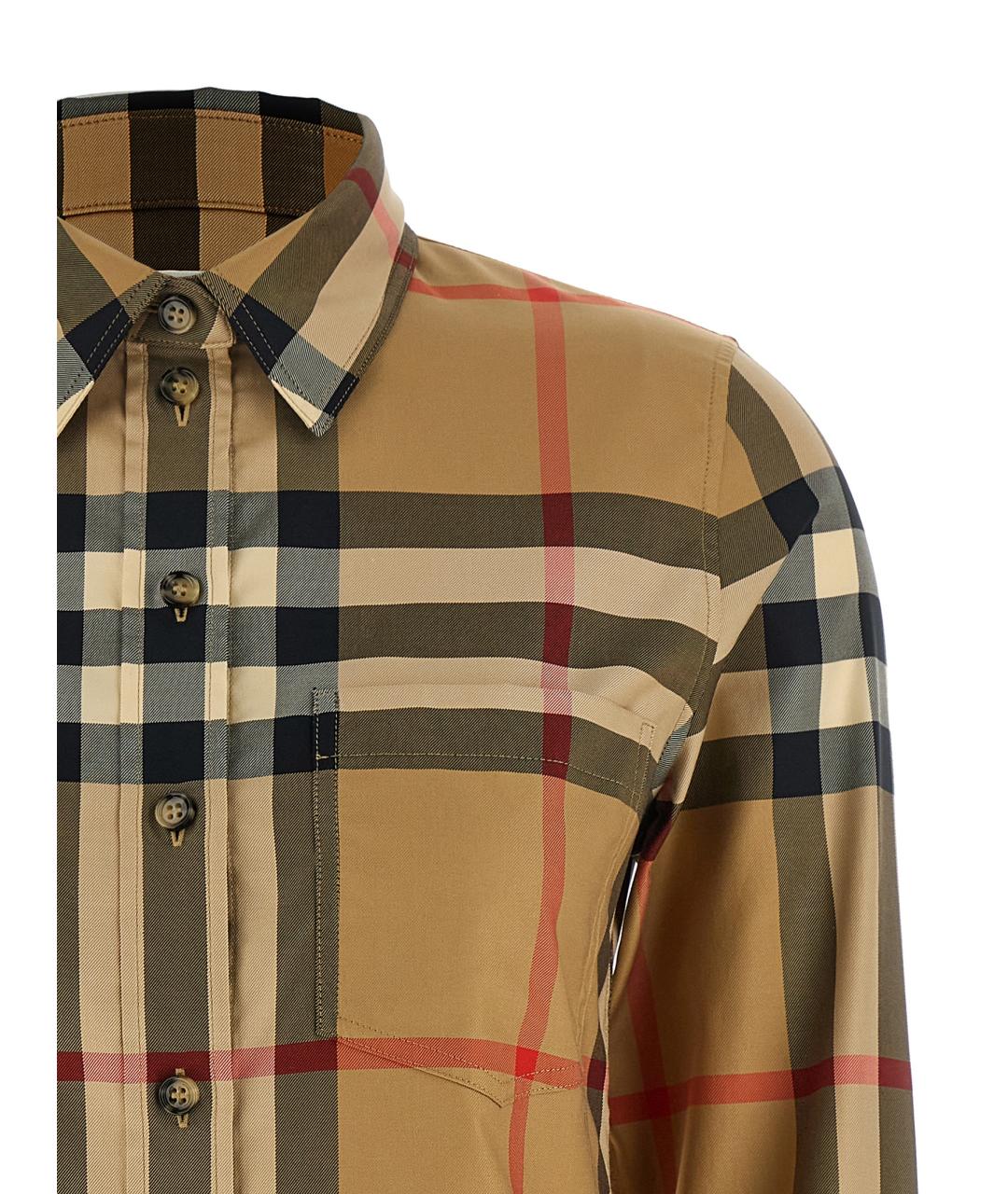 BURBERRY Бежевая хлопковая рубашка, фото 3