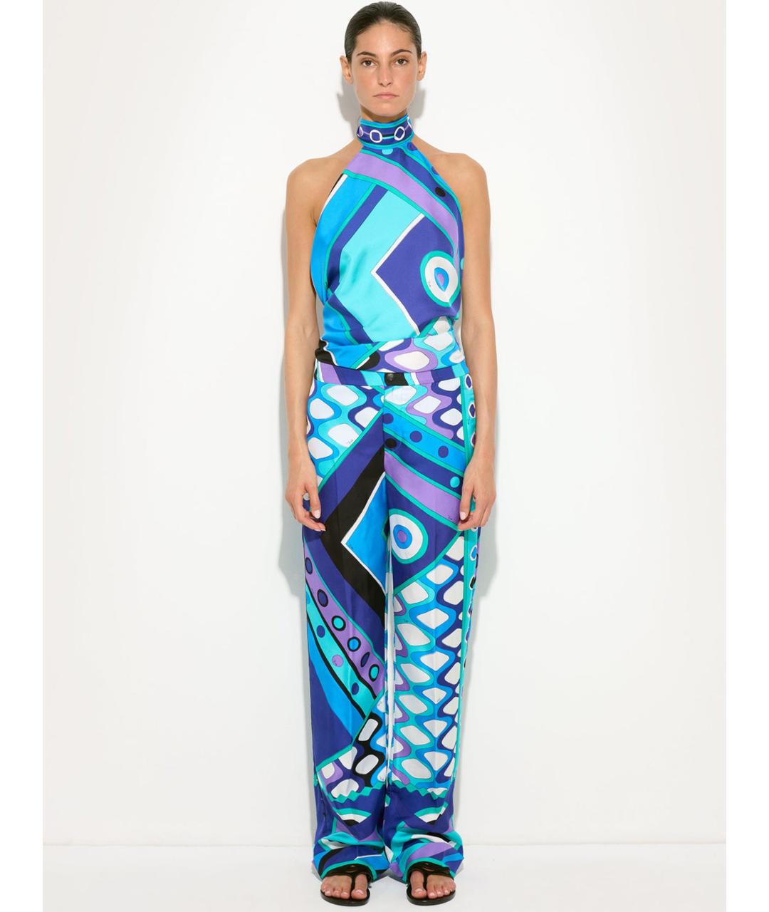 EMILIO PUCCI Синяя шелковая блузы, фото 2