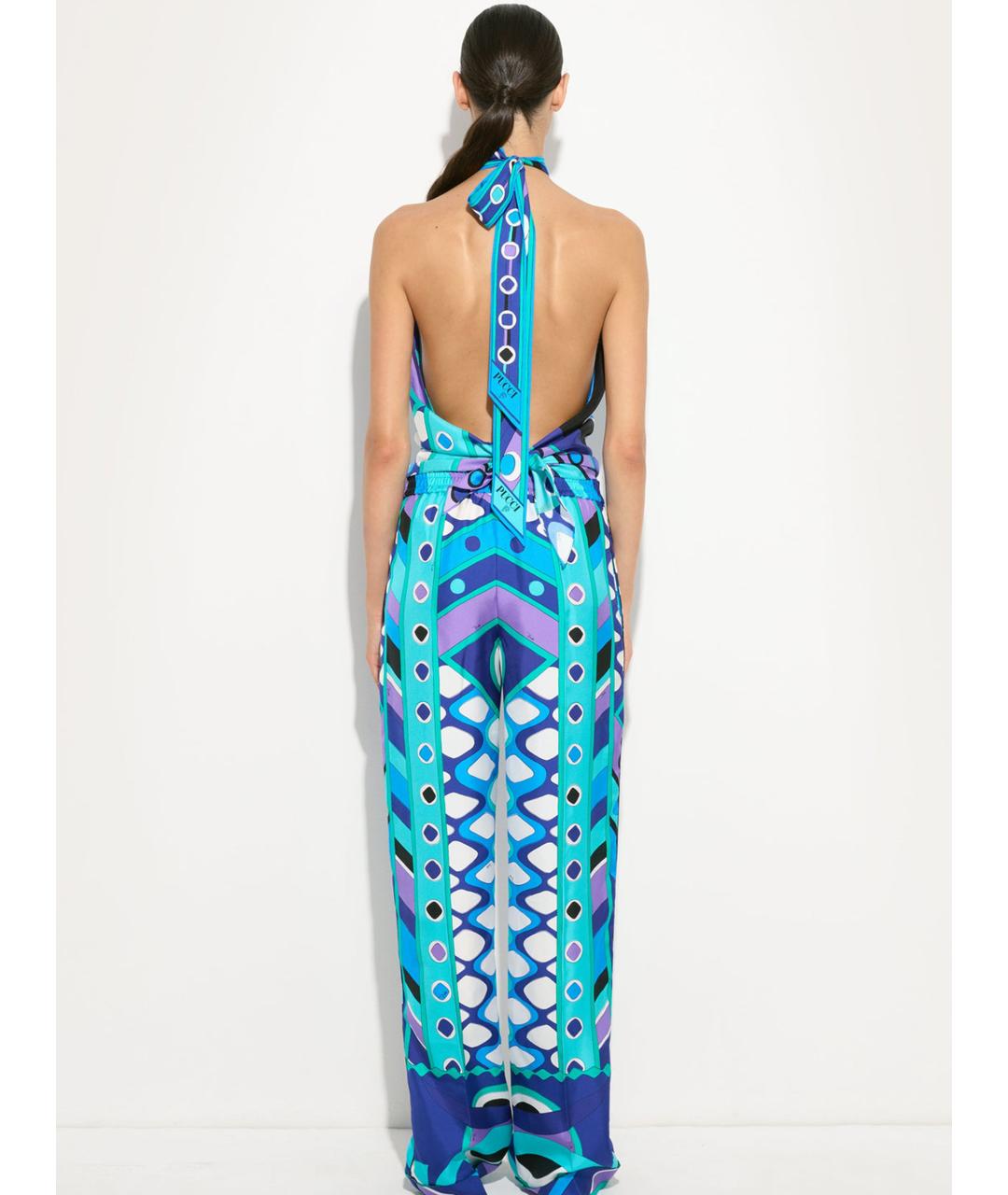 EMILIO PUCCI Синяя шелковая блузы, фото 4
