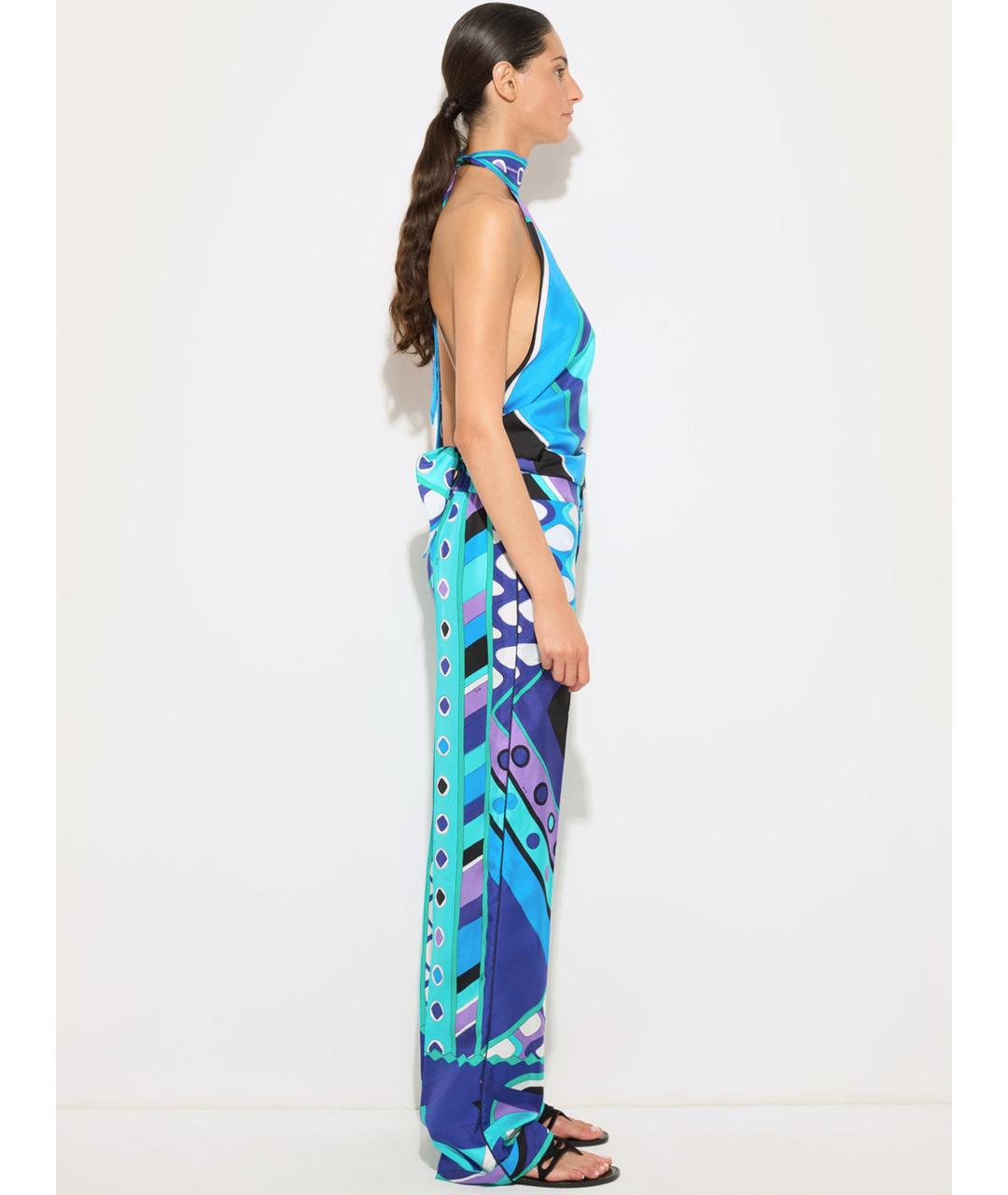 EMILIO PUCCI Синяя шелковая блузы, фото 3