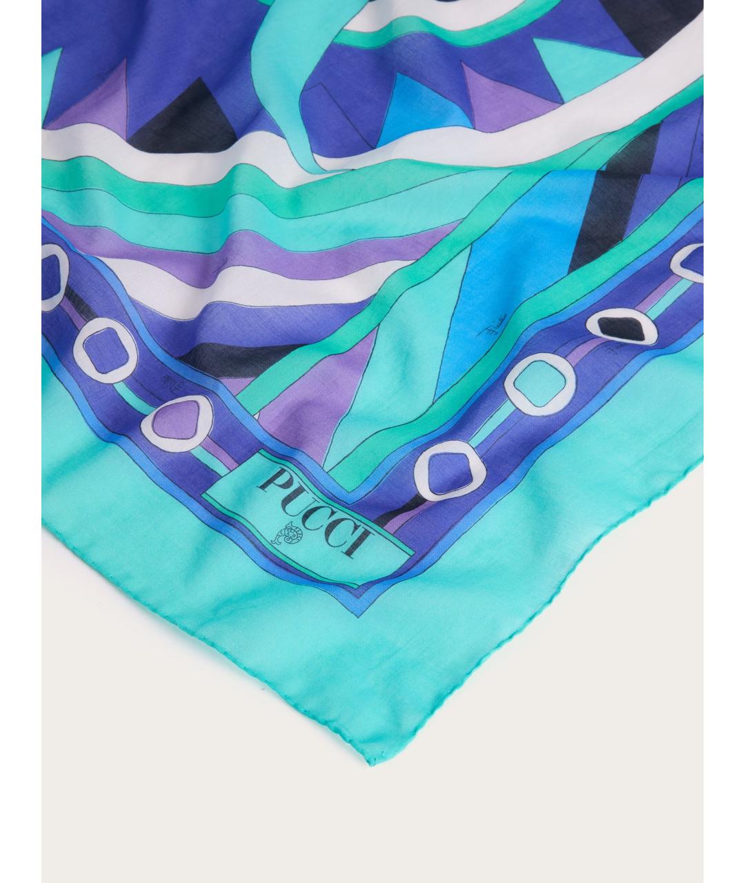EMILIO PUCCI Синее хлопковое парео, фото 3