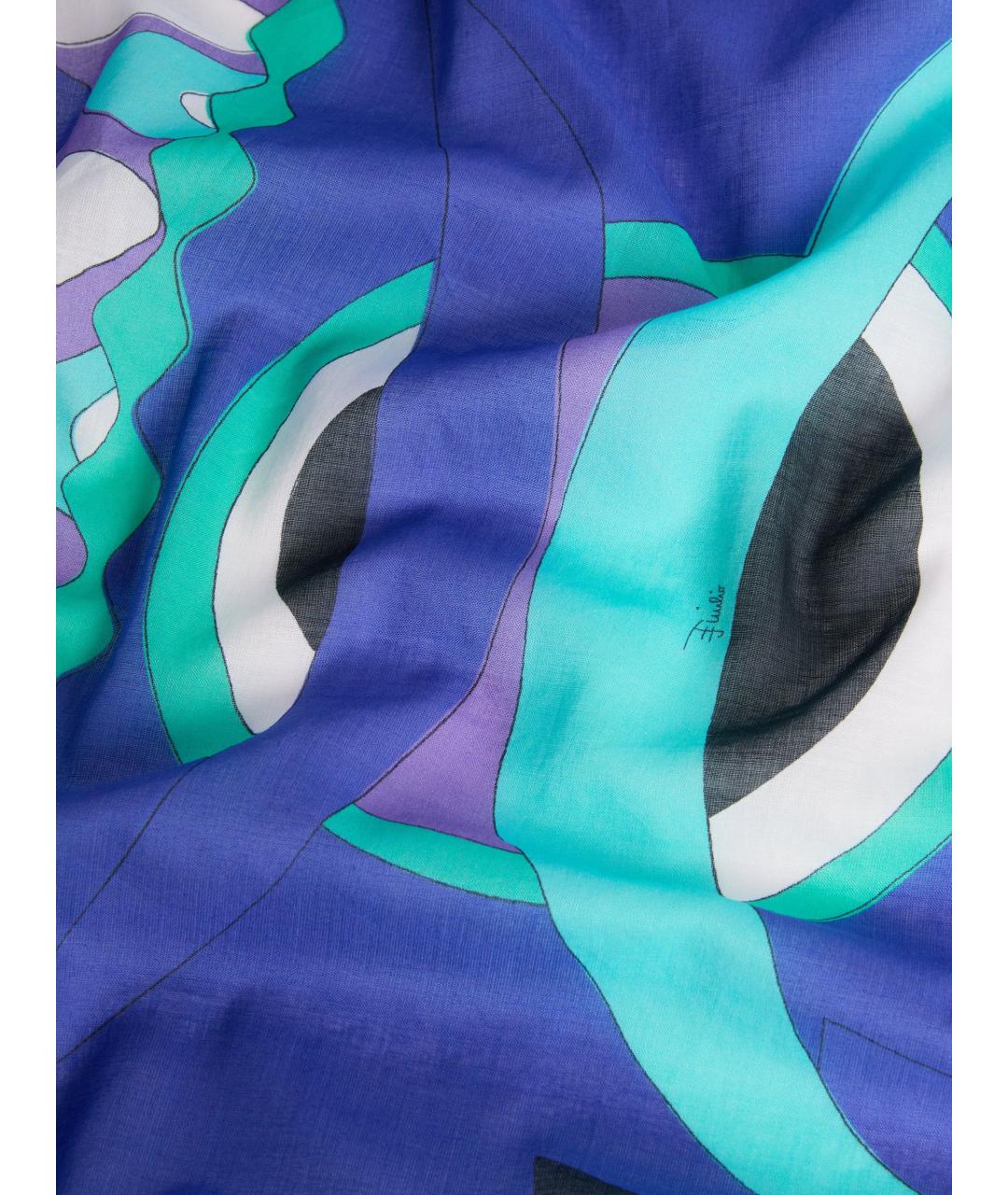 EMILIO PUCCI Синее хлопковое парео, фото 4