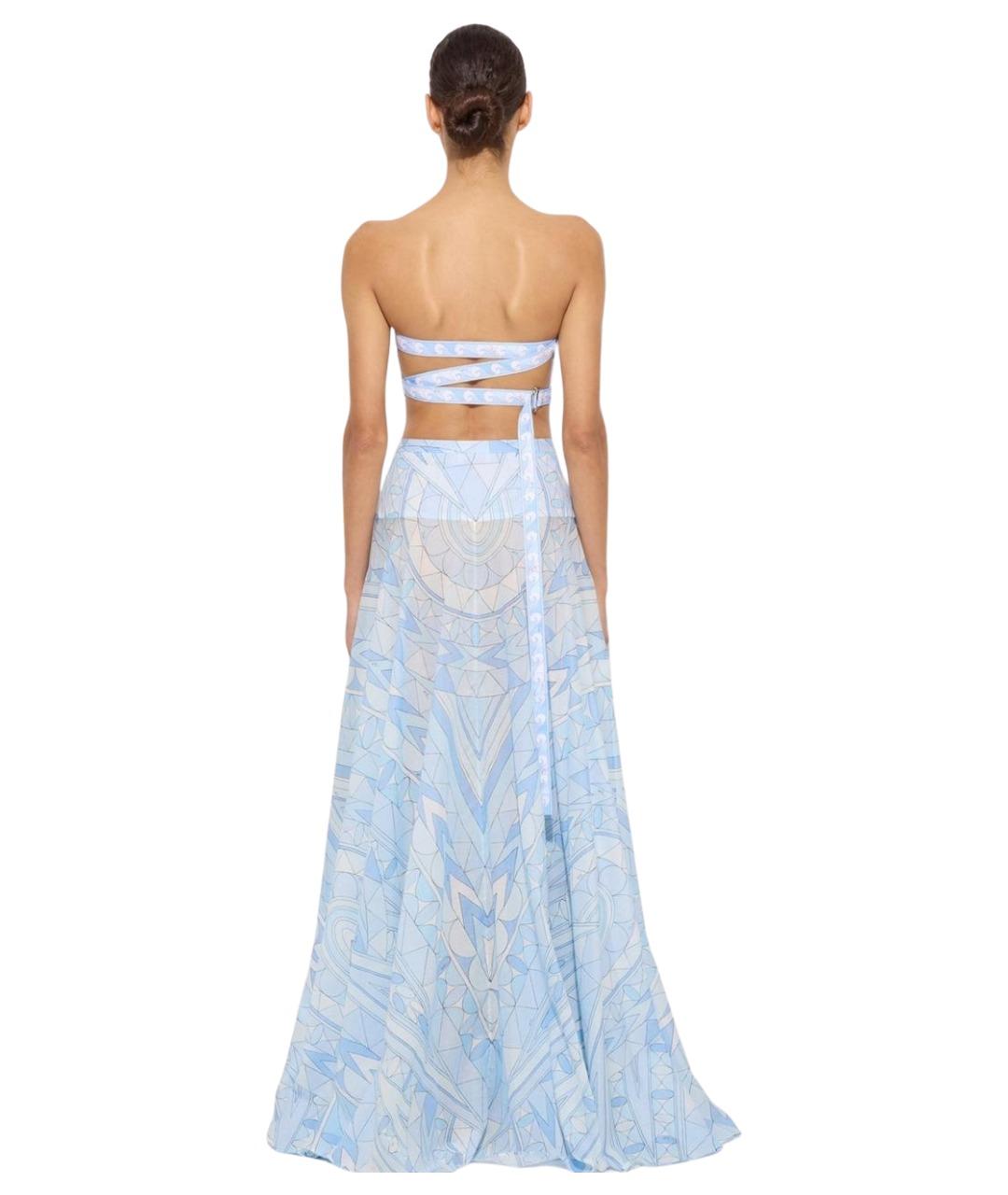 EMILIO PUCCI Голубая юбка миди, фото 4