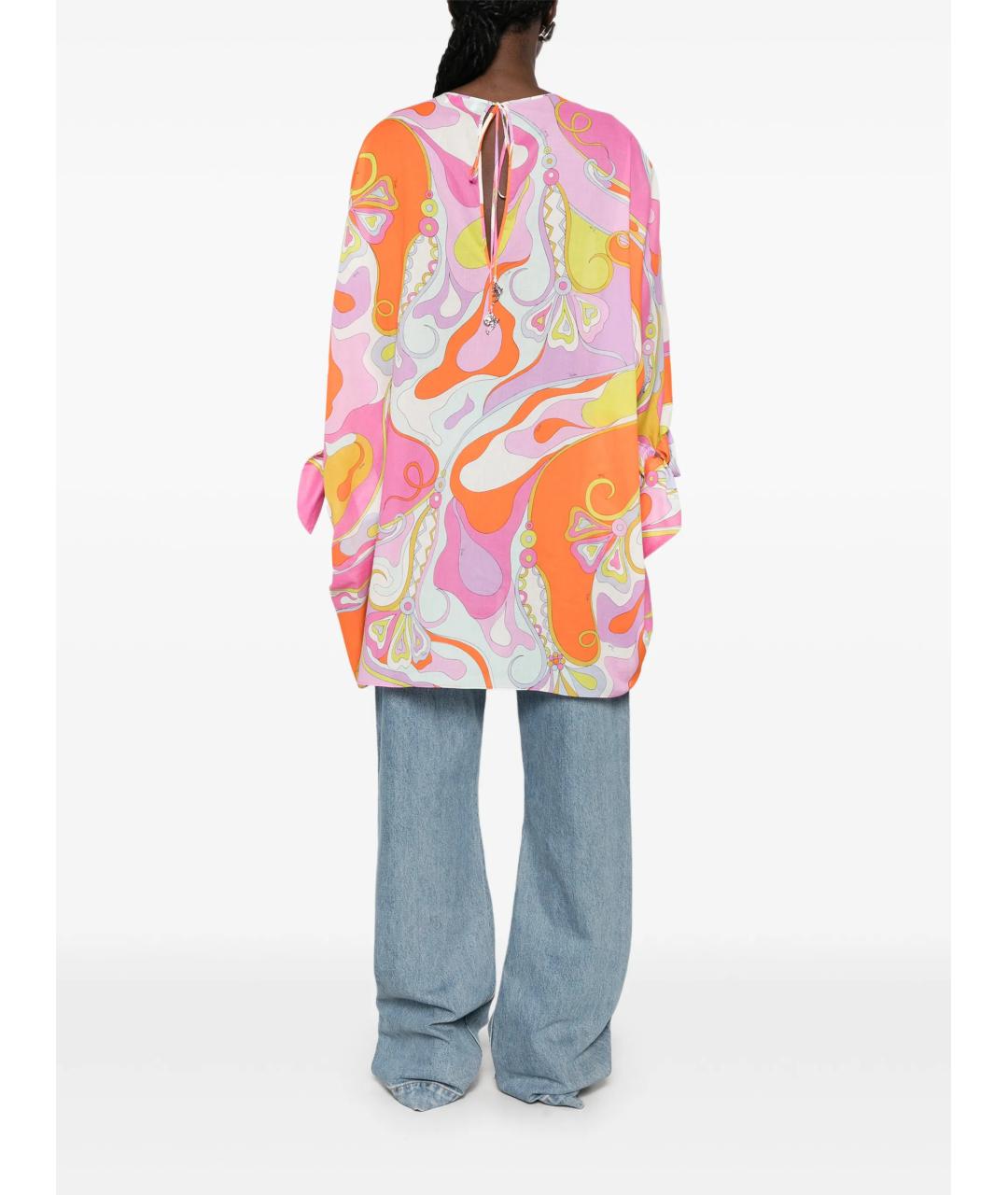 EMILIO PUCCI Мульти хлопковое повседневное платье, фото 4