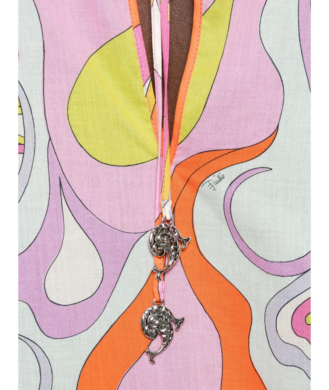 EMILIO PUCCI Мульти хлопковое повседневное платье, фото 5