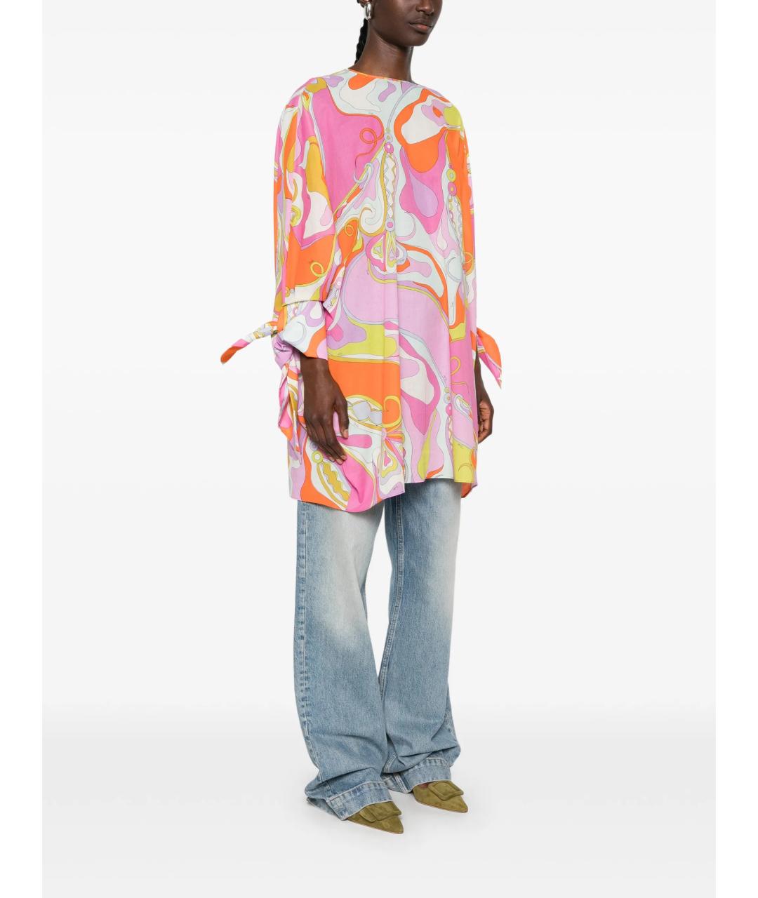 EMILIO PUCCI Мульти хлопковое повседневное платье, фото 3