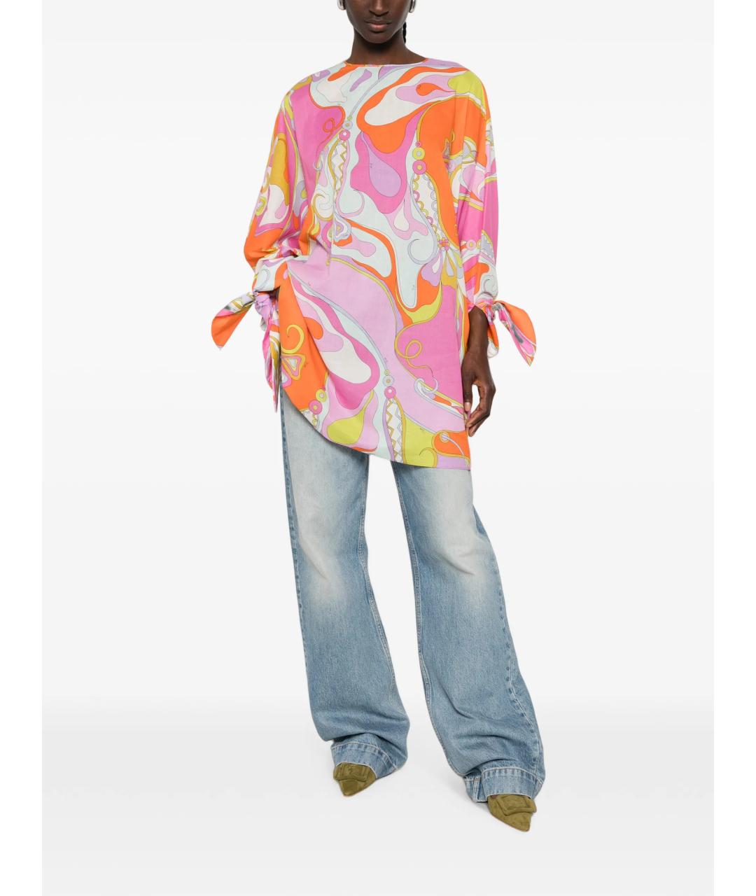 EMILIO PUCCI Мульти хлопковое повседневное платье, фото 2
