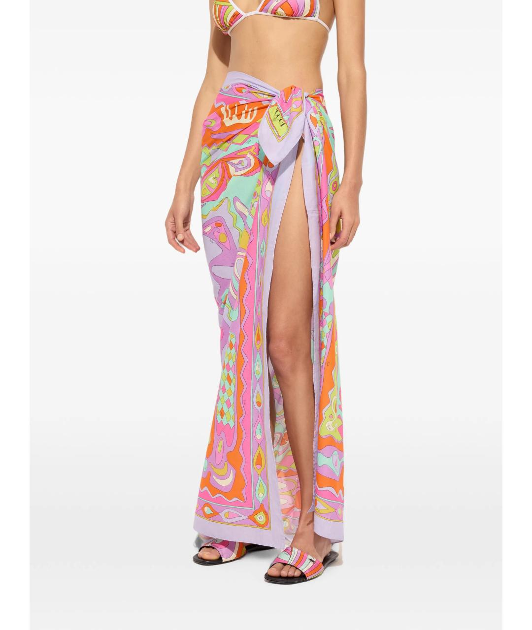 EMILIO PUCCI Розовое хлопковое парео, фото 4