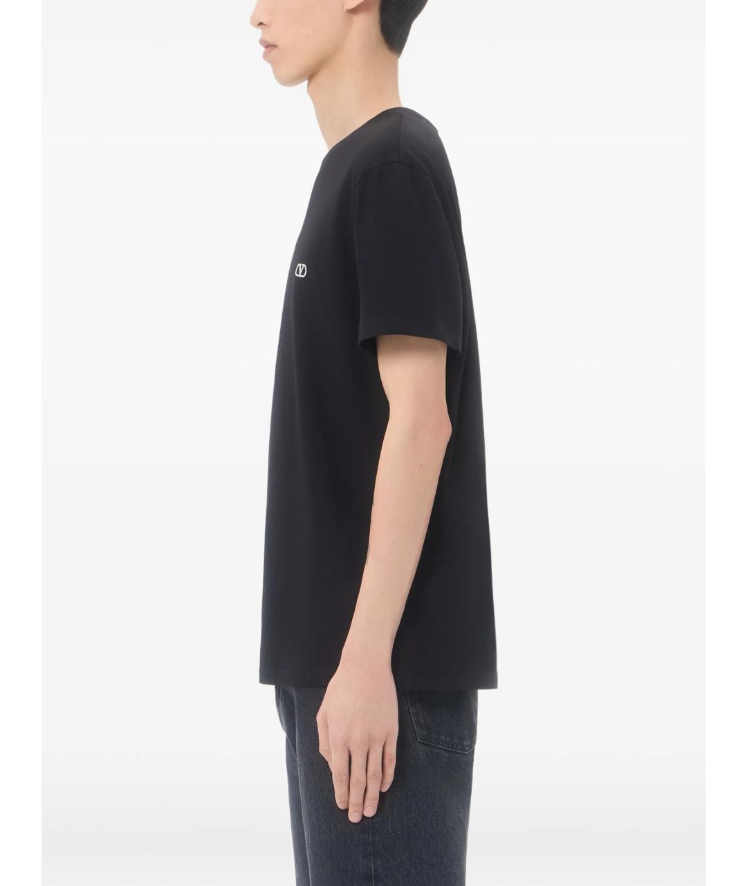VALENTINO Черная хлопковая футболка, фото 4